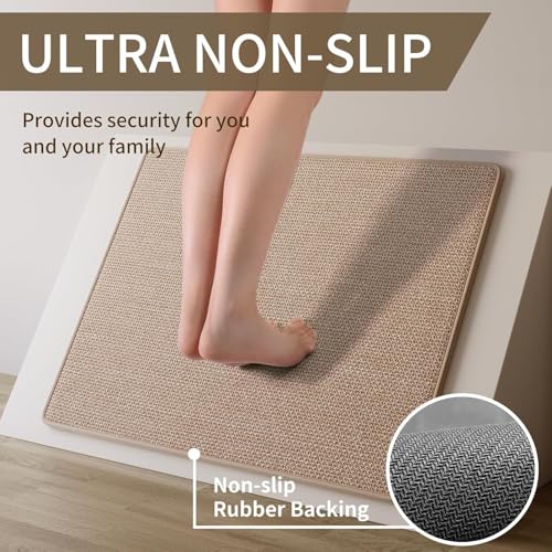 Kitchen Rugs and Mats Non Slip Washable, Absorbent Runner Rugs for Kitchen, Front of Sink, Kitchen Mats for Floor, Easy to Clean and Maintain Kitchen Floor mat (Brown, 43x75CM) - Image 4