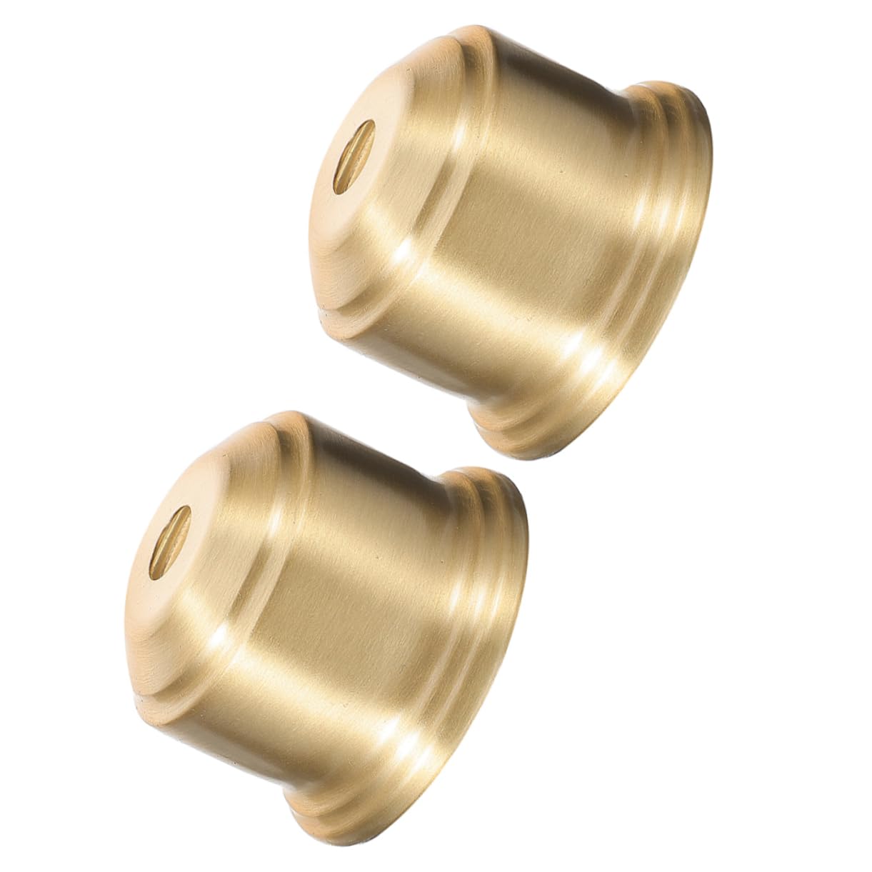 Brass E27 Half Thread Lamp Socket Cup Cover 2Pcs Golden Finish