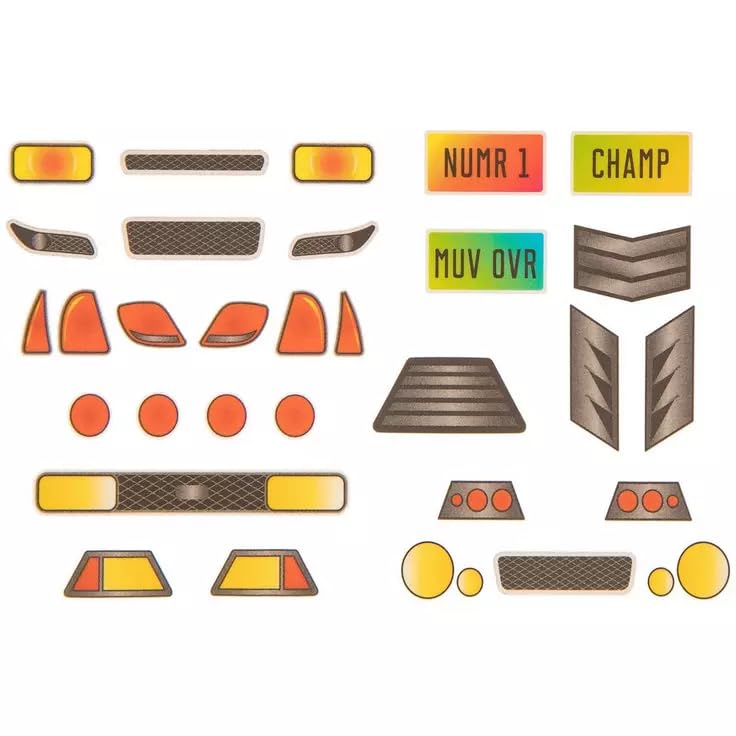 Stickabilities Car Part Derby Car Dry Transfer Decals for Derby Racer 1 Sheet - 33 Pieces
