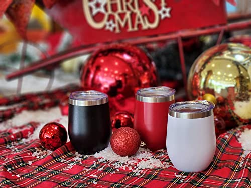 Chillout Life 12 Oz Stainless Steel Tumbler With Lid & Gift Box - Wine Tumbler Double Wall Vacuum Insulated Travel Tumbler Cup For Coffee, Wine, Cocktails, Ice Cream, Powder Coated Tumbler #TOP4