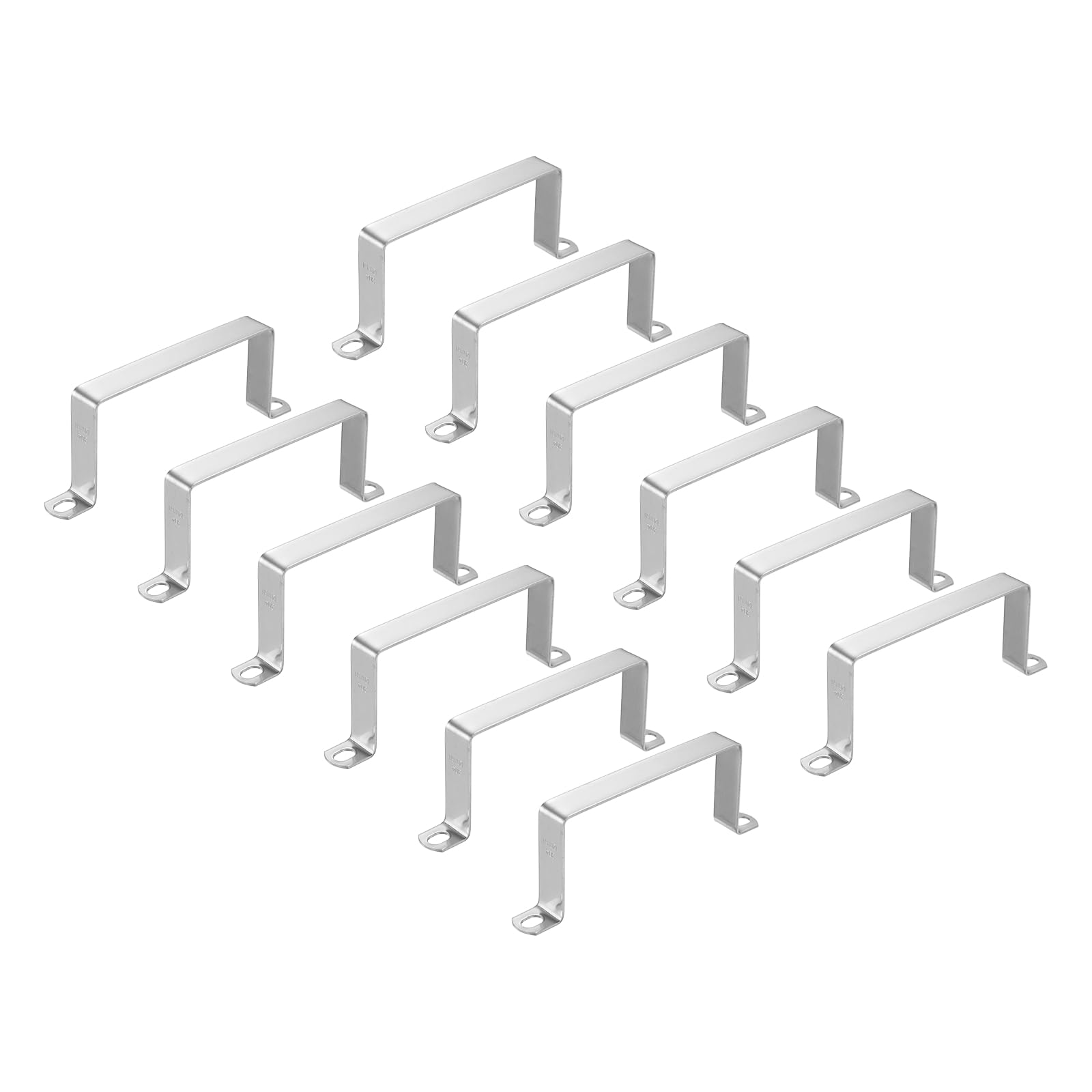 HARFINGTON 12 morsetti quadrati per tubi, 120 x 60 mm, in acciaio inox 304 | Morsetto a forma di U, staffa connettore per tubo quadrato con fibbia per tubo flessibile