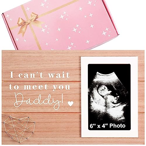 Sioial Fathers Day Gift for New Dad,Pregnancy Announcement for Daddy,Ultrasound Keepsake,First Time Dad Present-Photo Frame Picture Frame-I Can't Wait To Meet You, Daddy
