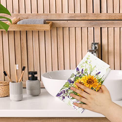Anydesign 80 Pack Sunflower Guest Napkins Watercolor Flower Disposable Paper Summer Floral Dinner Hand Napkin For Home Kitchen Bathroom Holiday Party Supplies, 3Ply, 13 X 15.7 Inch (A1790) #TOP6