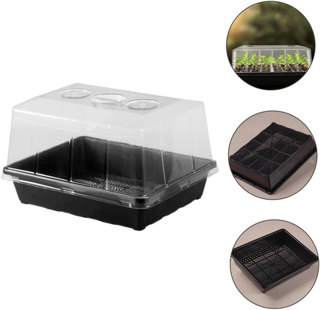 TIDTALEO Seedling Tray with High Dome Cover and Base Set, Nursery Germination Tray for Succulent, Carnivorous, and Leaf Cuttings, Plastic Plant Humidity Dome Suitable for Indoor Seed