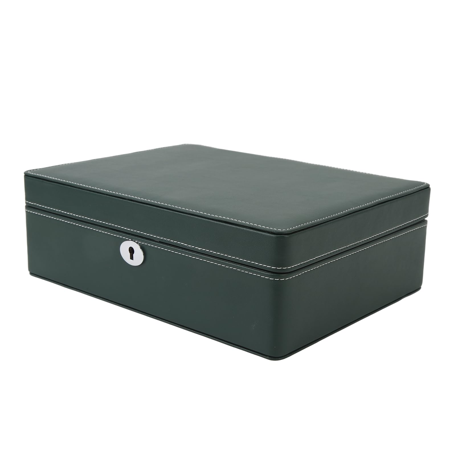 Scatola porta orologi da 8 scomparti con custodia organizer in pelle microfibra verde per uomo donna