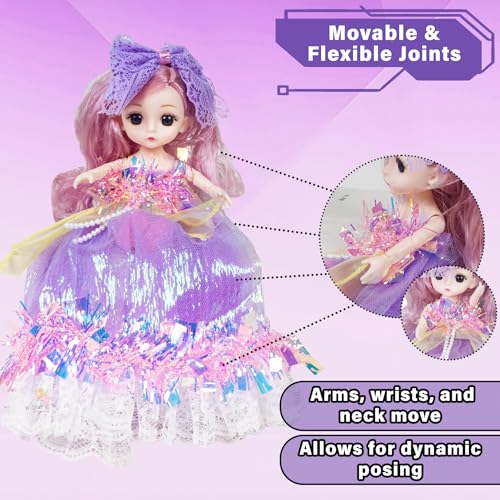 Image of WISHKEY Doll Set for Girls with Accessories, Stylish Doll with Long Hair & Flexible Joints, Cute Doll with Pretty Hair Clips, Pretend Play Toy for Kids, Ideal for Ages 3+ (Pack of 1, Multicolor)