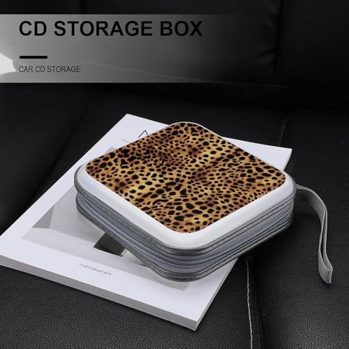Rangement CD portable imprimé léopard | Étui pour 40 DVD et disques - 5