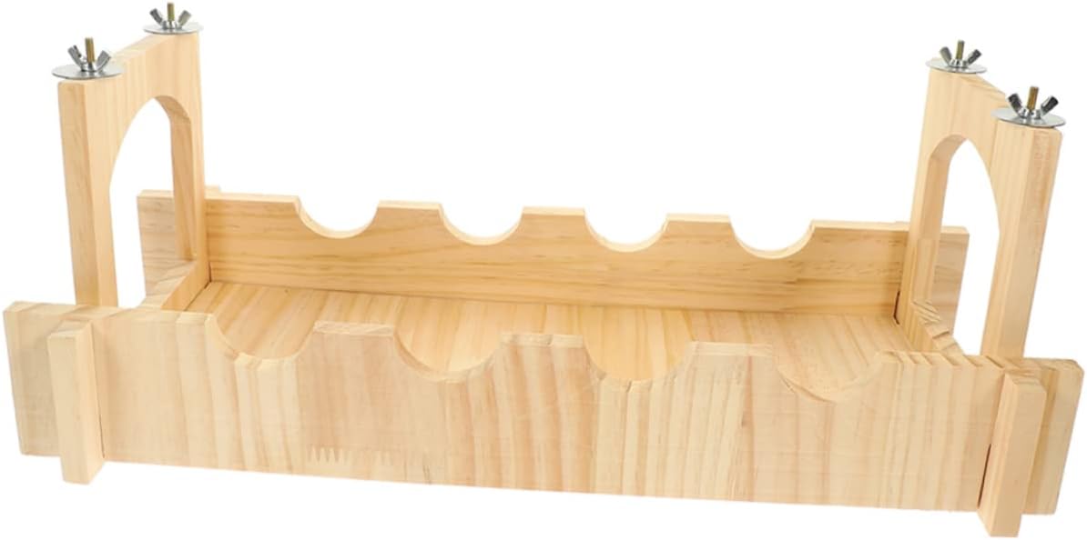 Kisangel Wooden PET Bridge for Small Animals Sturdy Hamster Hideout and Guinea Pig Cage Accessory for Rats Hedgehogs and Other Pets