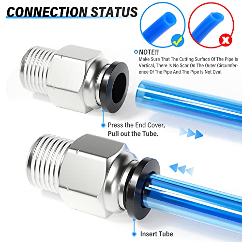 Image of TAILONZ 5 /32 inch Tube OD x 1 /8 inch NPT Male Straight Push to Connect Fitting 2pcs