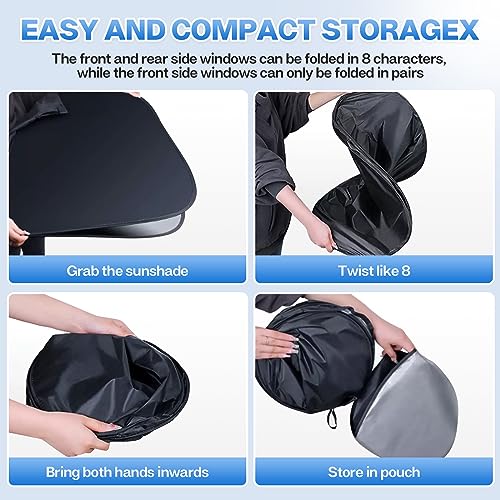 T TGBROS Windshield Sun Shade for Volkswagen Golf Mk8 2022-2023 2024 2025 Car Window Shades Thicken UV Block and Blackout Privacy Foldable Sunshades 6PCS Accessories Keep Cool Sun Visor Covers by T TGBROS - Used condition - Image 6