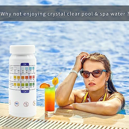 50er-Pack 3-in-1-WasserteststreifenPool Tester : Präzises pH-, Chlor- und Alkalitäts-Testkit zur umfassenden Wasserqualitätskontrolle in Pools und Spas – Bild 3