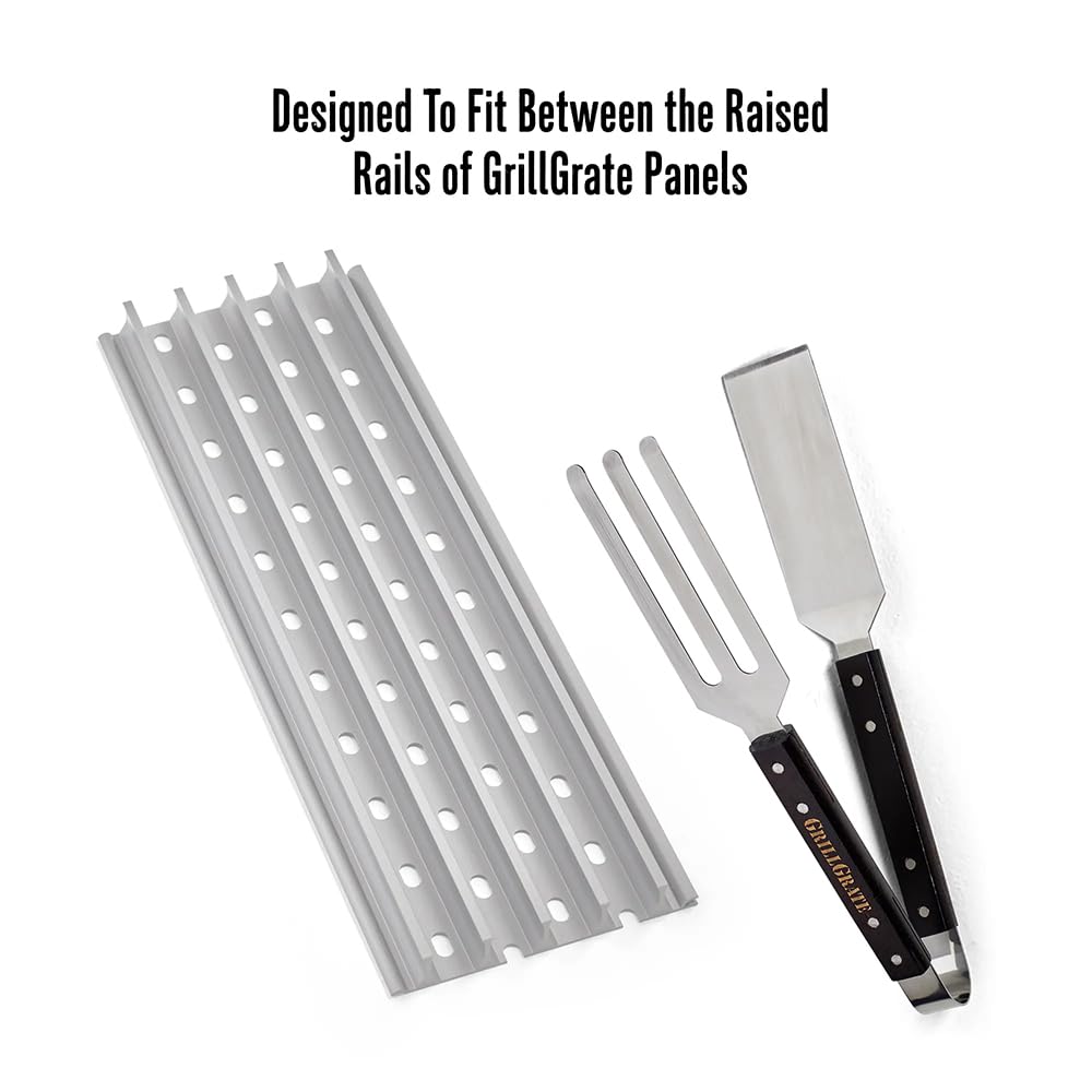 GrillGrate - The ComboTong - Pinzas para asar - Espátula para parrillas - Combo pinza y espátula - Herramienta de parrilla