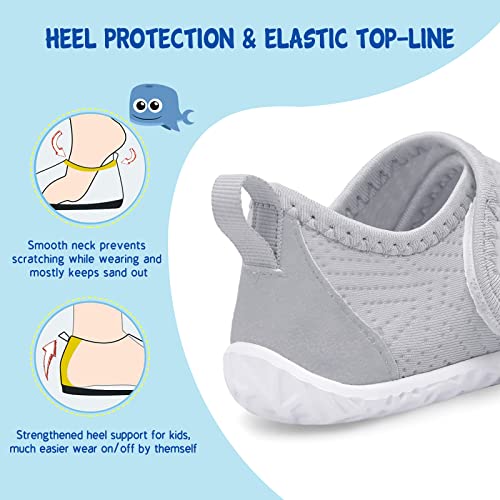 Image of LeIsfIt Toddler Water Shoes Boys Girls Barefoot Aqua Socks Kids Breathable Quick-Dry Swim Shoes for Beach Pool Surf