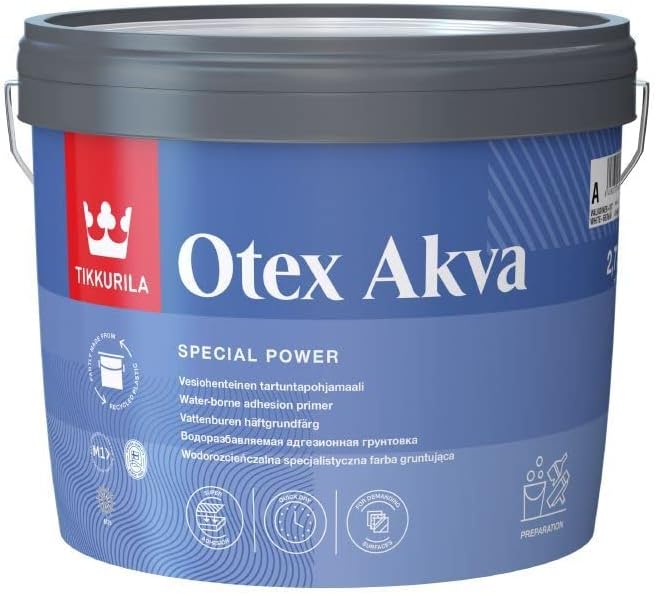 Otex Akva - Quick Drying & Durable Matt Adhesion Primer (Water-Based) - 3 Litres