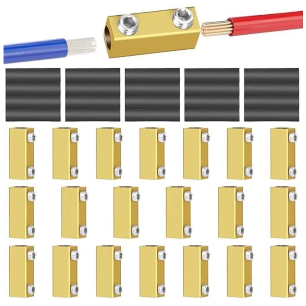 Littimoon 20PCS 20Amp Wire Connector Nut Kit,10AWG Gauge Docking Connector,Splicing Quick Wiring Terminal, with Heat Shrink Tubing