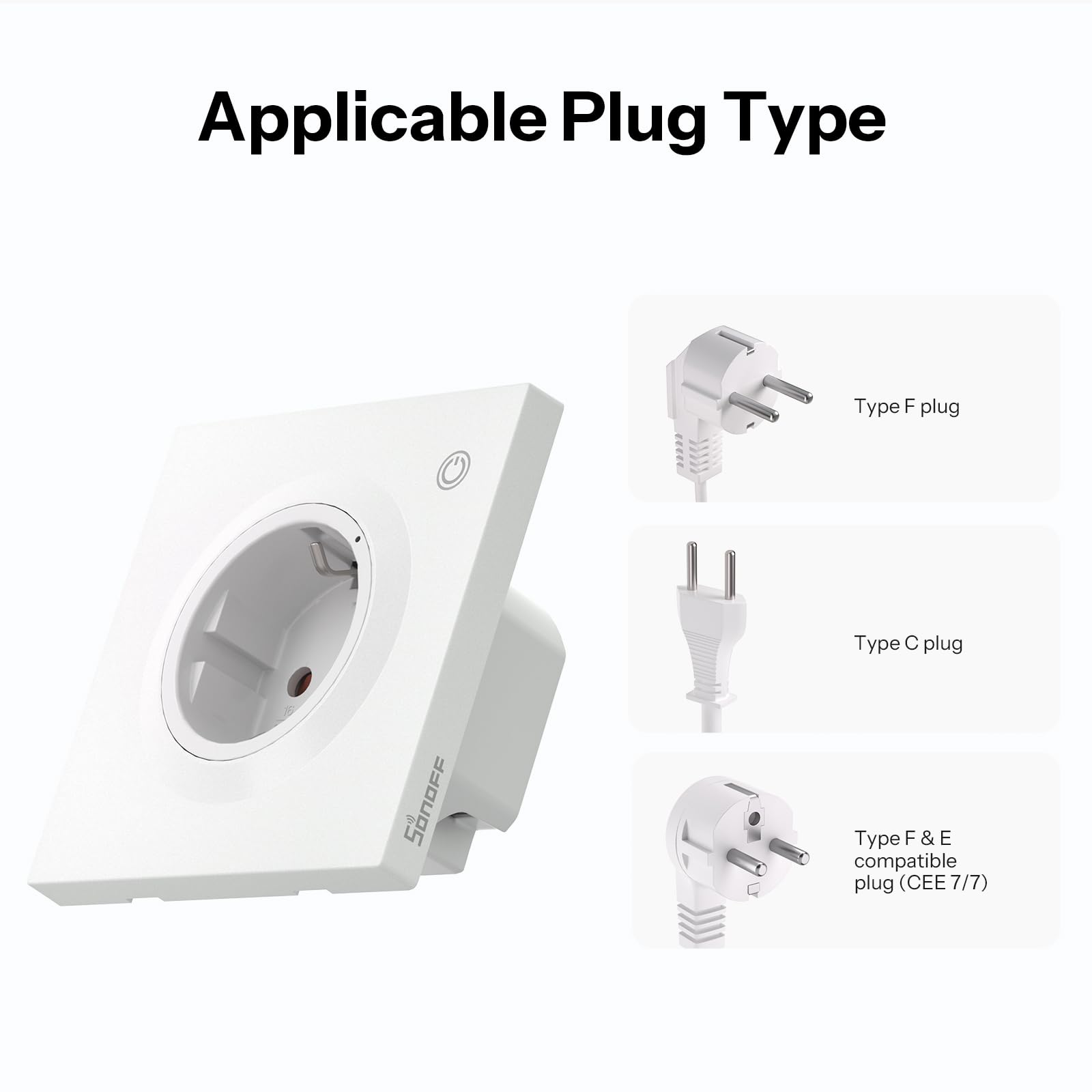 SONOFF Fusion, Orb Socket(Shuko), WS01TPF-E, Inteligentne Gniazdko Ścienne, Kompatybilne z Matter, Wi-Fi 2.4GHz, Norma UE, 16A, 4000W, Monitorowanie Energii, Zabezpieczenie Przeciążeniowe