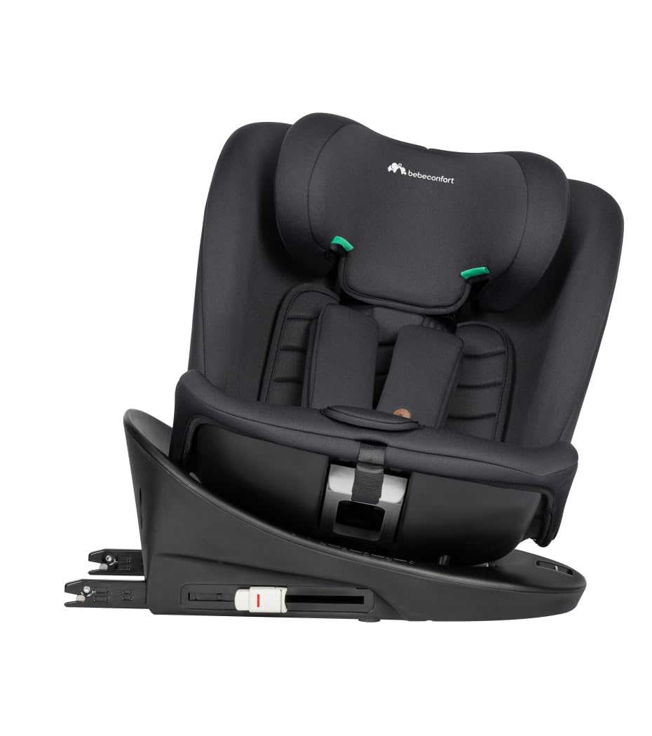Bebeconfort Demeter 360 i-Size, Autositz 360 Drehbar, 0–12 Jahre, 40–150cm, ISOFIX Kindersitz, FlexiSpin-Drehung, 360°-Drehung, 6 Liegepositionen, 12 Kopfstützenpositionen, Mineral Black
