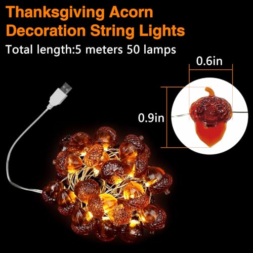 Decorative-Fairy-3D-Acorn-Copper-Wire-Lamp-Thanksgiving-Decoration-Acorn-Fall-Harvest-Decorative-Lights-165-ft-50-LED-for-Wedding-Bedroom-Fireplace-Mantel-Ice-Age-Ornaments-Home-Decor Decorative Fairy 3D Acorn Copper Wire Lamp Thanksgiving Decoration Acorn Fall Harvest Decorative Lights 165 ft 50 LED for Wedding Bedroom Fireplace Mantel Ice Age Ornaments Home Decor