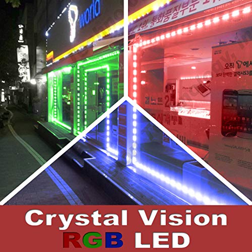 Crystal Vision Korean Genuine 5050 Bright Led Module Storefront Window Kit / Plug-In And Play Pre-Installed/ 50W Made In Korea W/ Warranty (Rgb 25Ft) #TOP1
