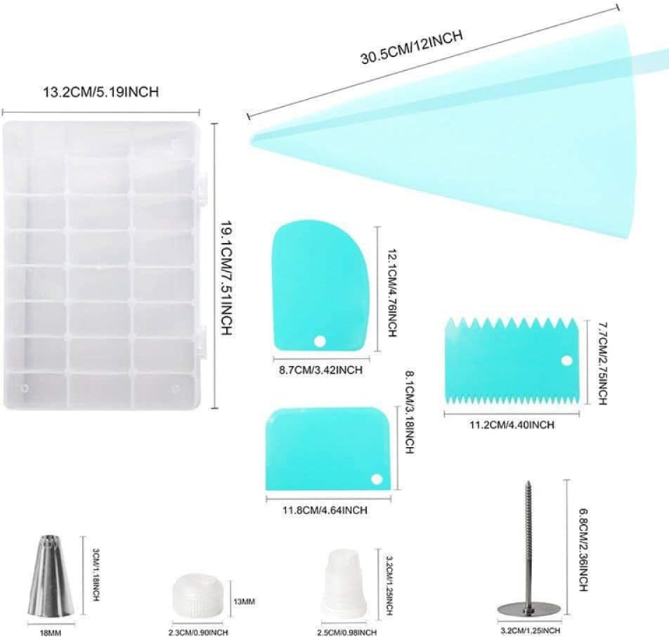 Cake 33pcs Piping Pastry Nozzles Tips Stainless Steel Icing Piping Nozzles Tips Pastry Bag and Convert Decorating