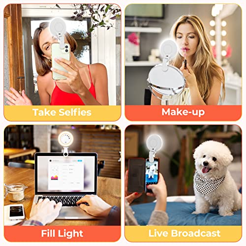 Aureday Ring Light For Phone - Selfie Light With Clip, Led Ring Light For Iphone, Portable Phone Light For Selfies, Video Recording, Makeup, Compatible With Cell Phone, Laptop, Tablet #TOP4