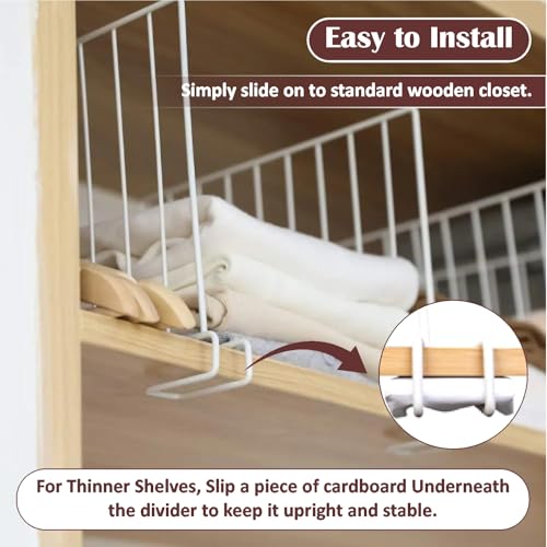 Image of JD FRESH 3-Piece Shelf Divider Set /Metal Wardrobe Separator for Clothes /Books & Pantry Storage /Partition for Shelves /Closet & Cupboard Organizer for Home & Office (White)
