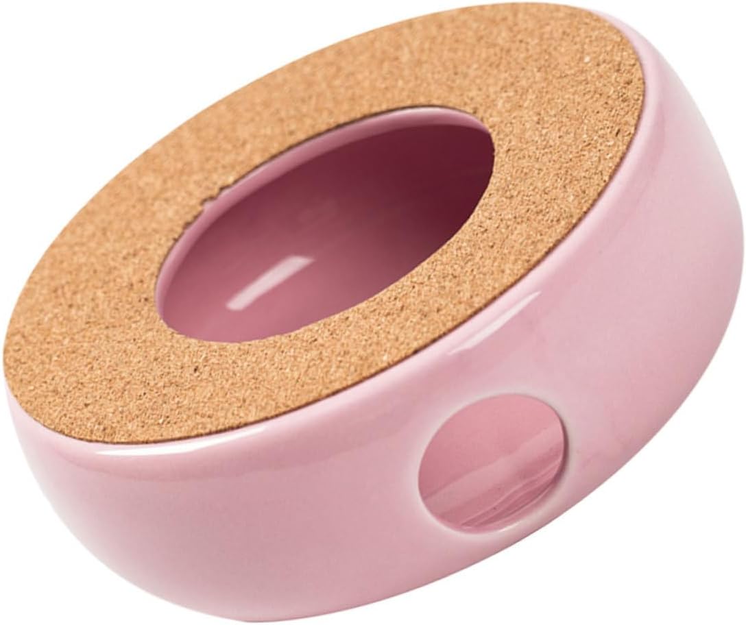 Ceramic Teapot Warmer Base with Ventilation Portable Tea Accessory Heater for Teapot Candle Stand Pink Purple Color for Home and Office Use
