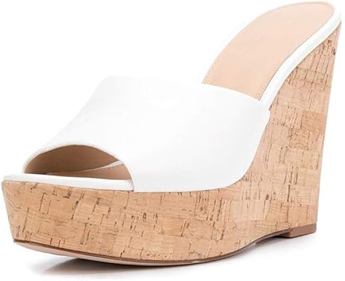 Sandales Talon Carré Mules Femme Aanieshoeya - Talon Carré 13cm - Plateforme 4cm - Cuir - Chaussures élégantes été Sandales été élégantes