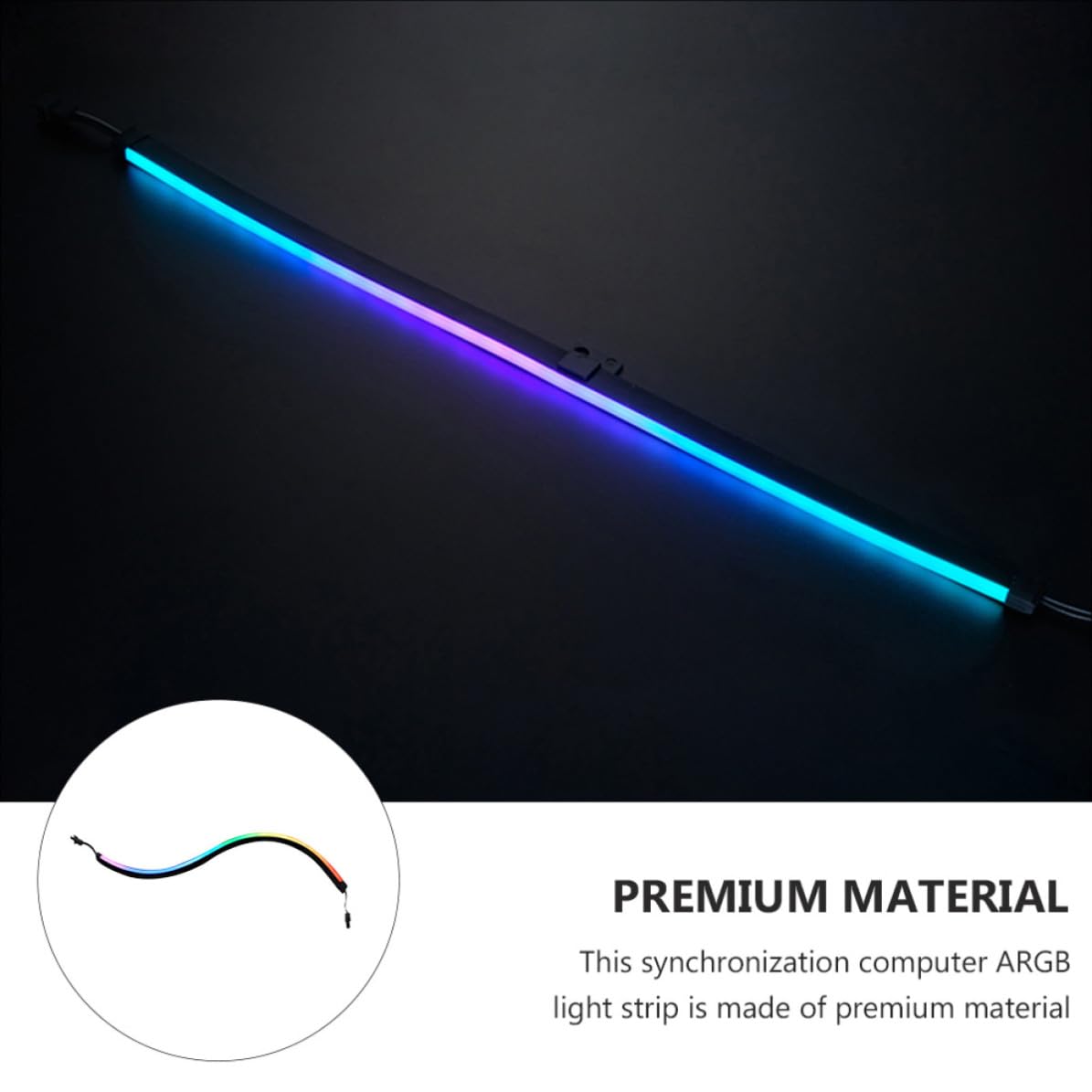 Argb LED Lichtleiste 5v 400mm 2 Stück für Computergehäuse | Abs Schwarz, 28 Leds Je Leiste, 3-polige Buchse und Stecker, Klebesticker Enthalten
