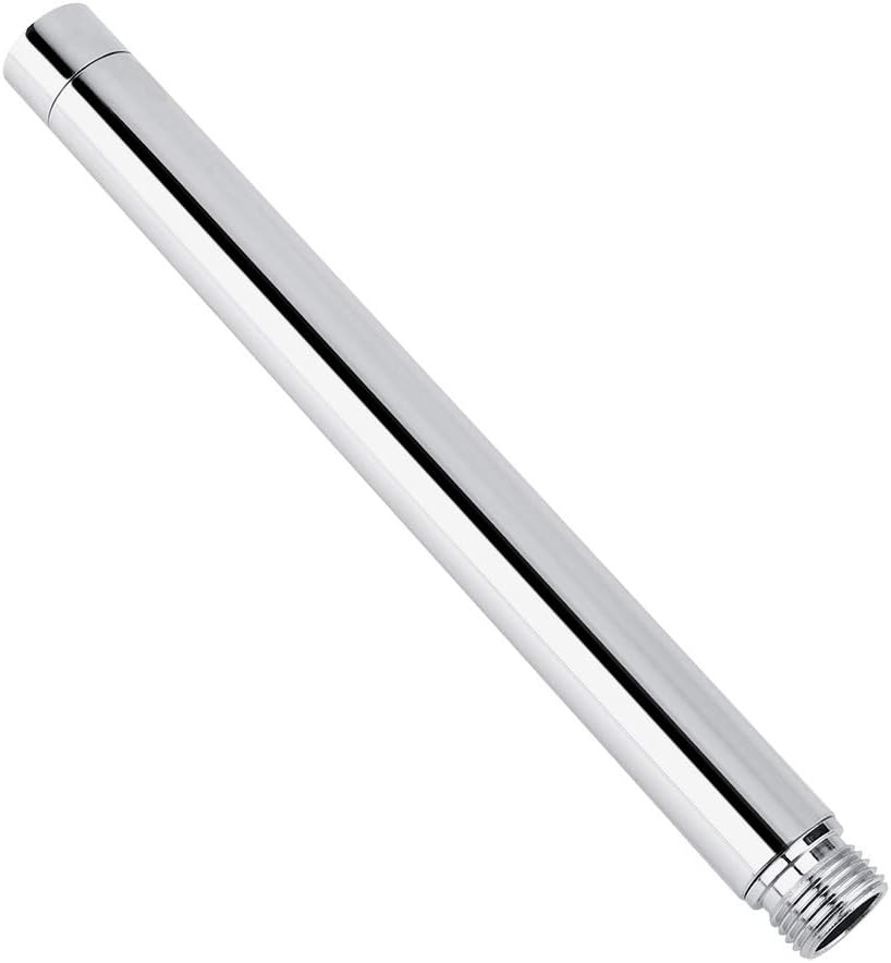8 Inch Shower Extension Tube Stainless Steel Round 201 Stainless Steel Shower Pipe Handheld Head Extender Straight Bathroom Head Extension Arm Extender for Bathroom Accessory