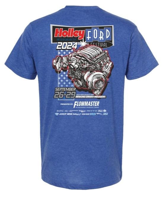 Holley 10504-LGHOL 2024 Ford Fest Main Event Tee - Large - Royal Heather Blue