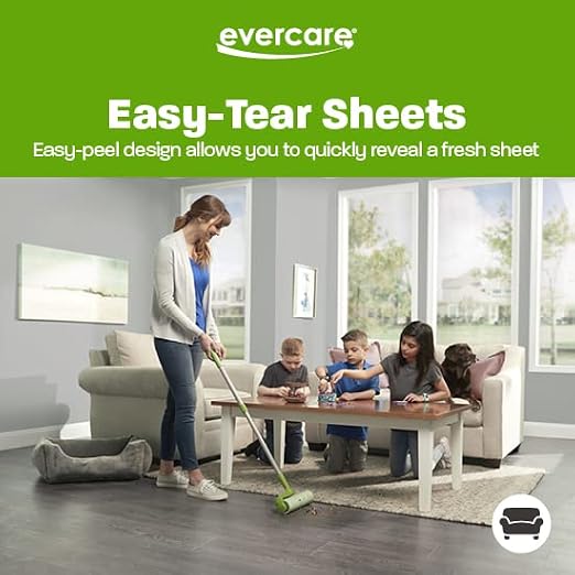 Evercare Pack of 6 10 Wide Large Surface Mega Pet Roller Refill, 50 Sheets Each (300 Sheets Total)