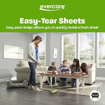 Evercare Pack of 6 10 Wide Large Surface Mega Pet Roller Refill, 50 Sheets Each (300 Sheets Total)