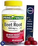 Beetroot Spring Valley Dietary Supplement Gummies, Cherry, 500 mg, 60 Count and Bookmark Gift of YOLOMOLO