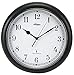 12 1/8 in Round Arabic Wall Clock, Black Plastic Frame-Each