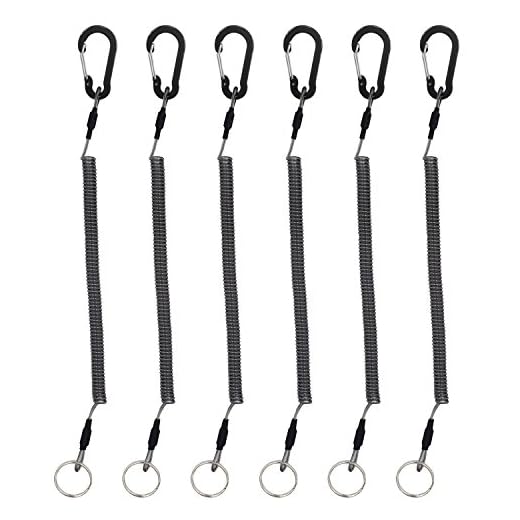 Lix&Rix Coiled Fishing Tools Lanyard Retractable Safty Tethers for Pliers Knife Flashlight Kayak Paddle Leash Keys Rope,6 pcs