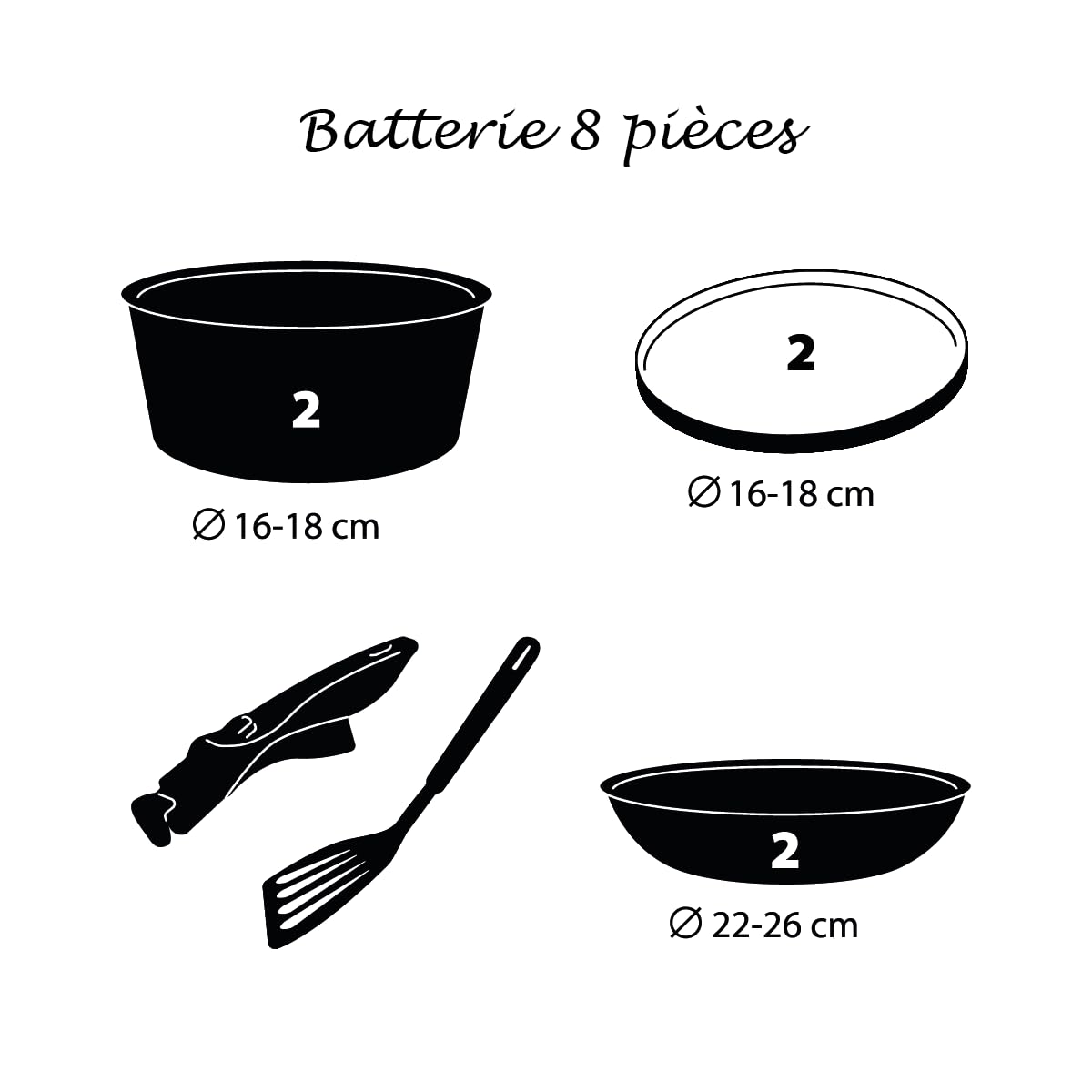 Kamberg - Batterie de Cuisine 8 pcs - Induction - Made in France - Sans PFOA/PFAS
