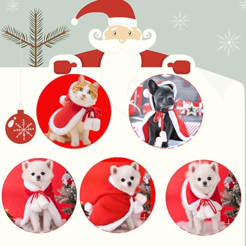 Hund Weihnachtskostüm, Haustier Weihnachtskostüm, Hund Weihnachtskostüm für Hunde Katzen, Weihnachtskleid, Hundekleidung rot, für Kleine Hunde Katzen Haustier