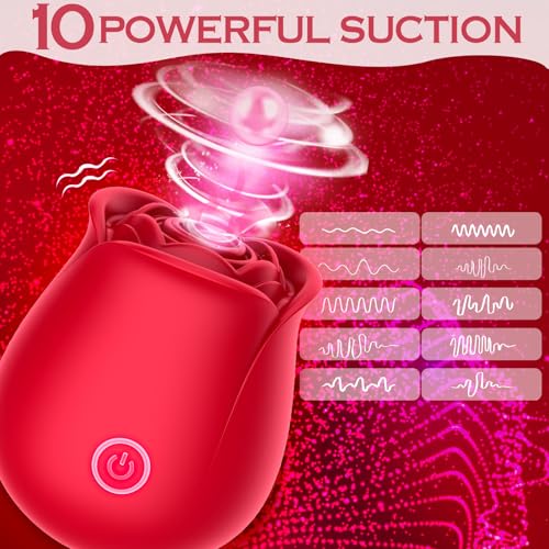 Image of Yume Rose Toy Clitoral Stimulator for Women - 10 Suction & Vibration Modes, Rechargeable, Soft Silicone, Quiet, Discreet Adult Toy with Storage Pouch & Manual