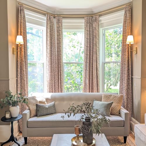 Image of TWOPAGES Sarale Series Print Curtain Light Filtering Linen Blend Customized Curtain Drapery, Single Panel