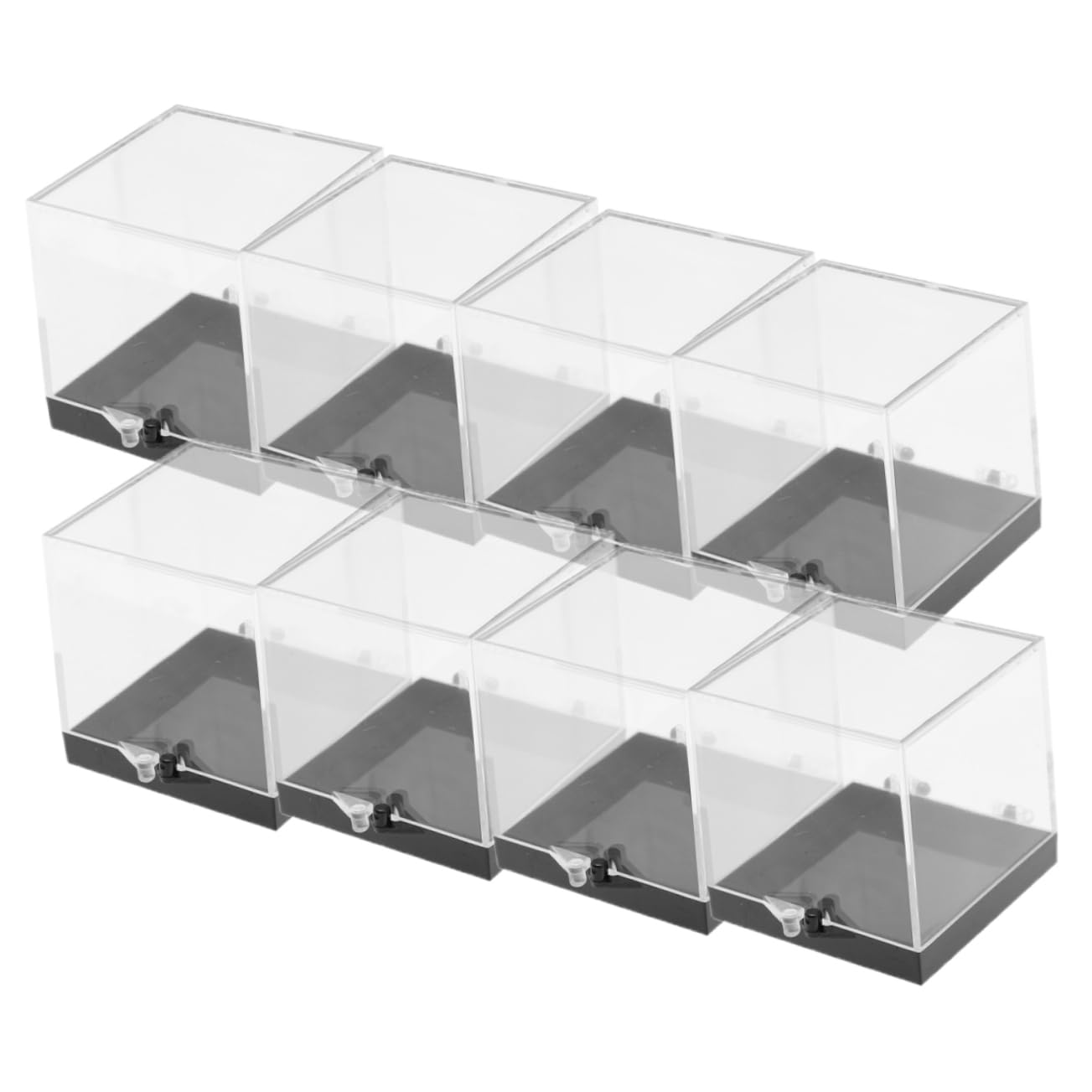 Boîte de rangement transparente Hemobllo x8 pour vitrine de cristaux