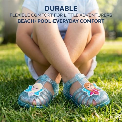 Image of Disney Girls Sandal Frozen Minnie Mouse Sesame Street Elmo Abby and Peeps Jelly Sandals for Girl Size Infant /Toddler /Little Kid
