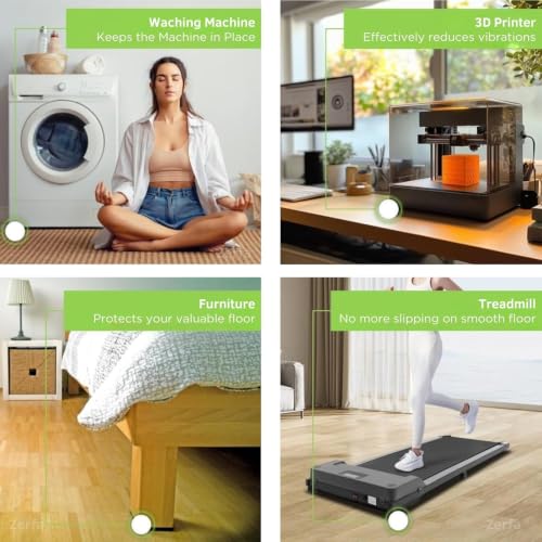 Image of Zerfa 4 Pcs Pack Anti-Vibration Soft Rubber Washer Mat, Shock Absorbing Washer Pads, Non-Skid Protector Mat for Washing Machine Dryer Treadmill Compressor Furniture