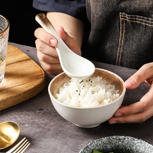 Cuillère à ramen japonaise COLLBATH lot de 5 cuillères à soupe en céramique pour repas - 5
