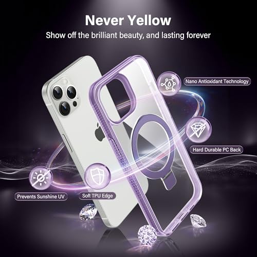 Coque iPhone 15 Pro Max Transparente Violet avec Support - 6