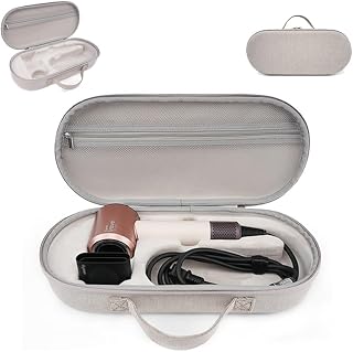 Carrying Case for Dyson Supersonic Travel/HD19 Hair Dryer, Shockproof Hard Shell Handbag with Waterproof Anti-Scratch Oxford Fabric, Portable Travel Storage Bag for Hair Dryer (White)