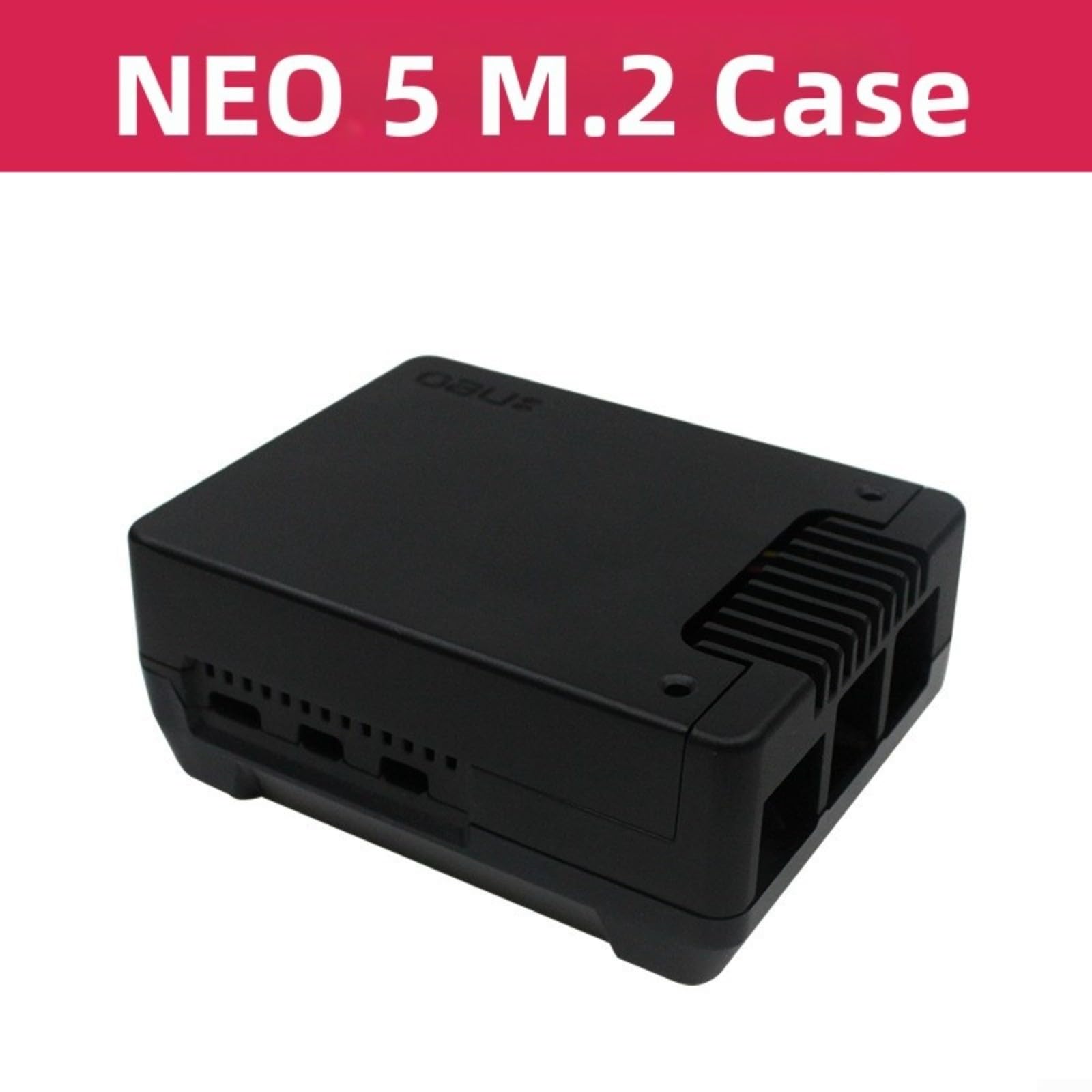 Argon NEO 5 M2 NVMe Custodia in lega di alluminio per Raspberry Pi 5 con dissipatore di calore integrato e supporto PCIE, nero, ideale per espansione avanzata di archiviazione (A)