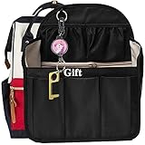 Nylon Rucksack Organizer Insert, Backpack Organizer Insert, Women or Men bag divider For Mummy Coach MCM LV JanSport Anello kanken(Large, Black) …