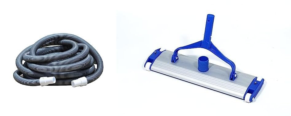 Pikes Pool 17.5 Inch Aluminum Anodised Vacuum Head with Bottom Brush and 12 Meter in Length Hose Pipe, 38mm EVA Vacuum Hose with Standard Cuff Link-image-37