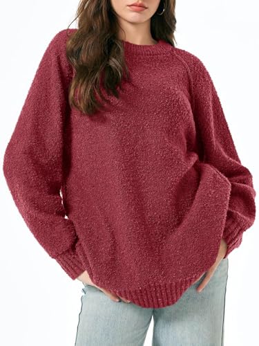 Image of Saodimallsu Womens Oversized Sweater Fuzzy Long Sleeve Casual Tunic Sweater